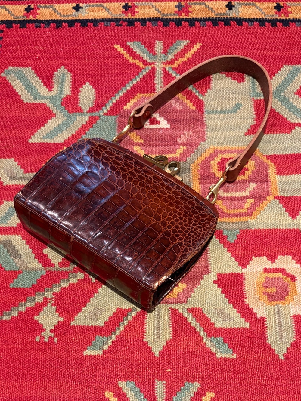 1940s Real Crocodile Handbag Bag